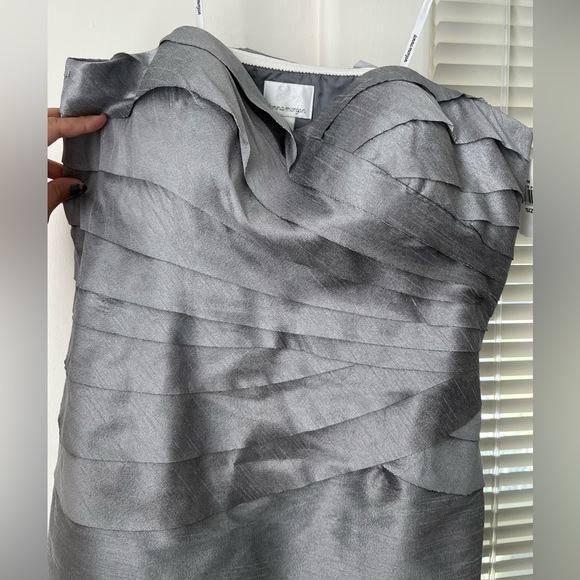 Donna Morgan Formal Silver/Grey Strapless Dress, size 14, NWT - Picture 4 of 15